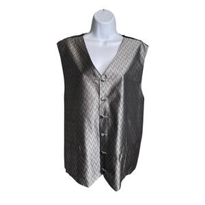 Zylos George Machado Men's Satin Silk Chevron Vest‎ Size XL Tuxedo Retro Dapper
